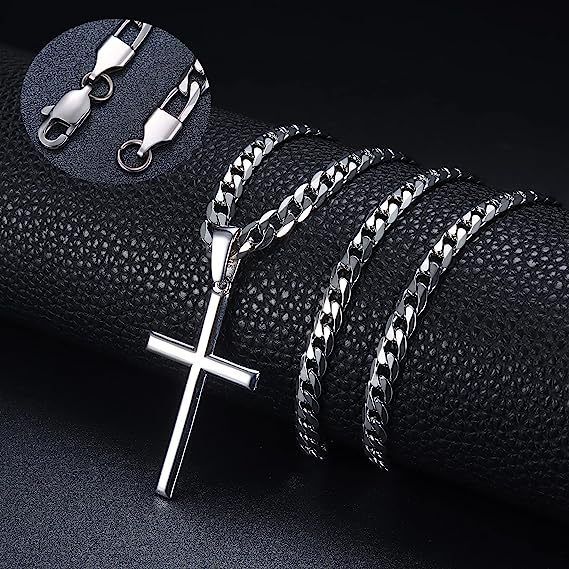 Collana con ciondolo a croce hip-hop per uomo, semplice e classica, gioiello di personalità_voghion.com