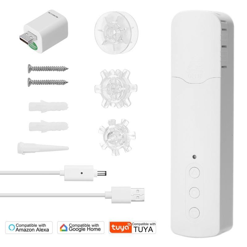 Tuya WiFi TM616EGWT Intelligent Pull Bead Curtain Motor Intelligent Electric Curtain Motors Phone APP Control Voice Control_voghion.com