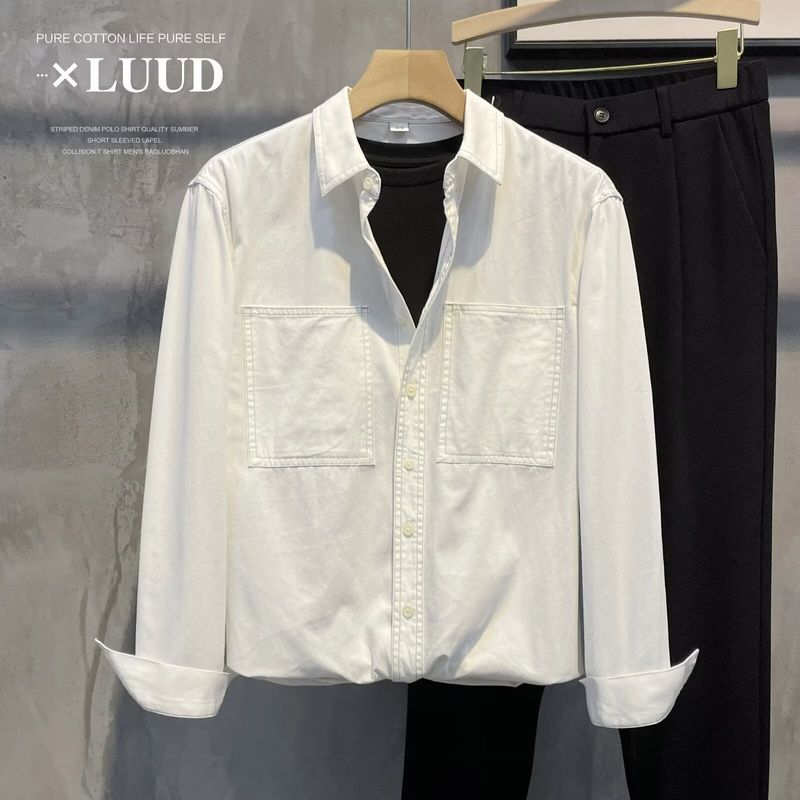 Men's Clothing Shirt Jacket Men's Spring And Autumn New Trend Handsome Casual Fashion All Match Workwear Lapel Shirt Trend_voghion.com