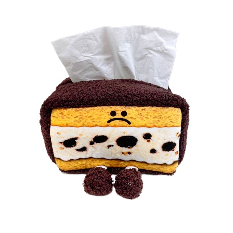 Peluche fraise dessin animé mignonne mangue chocolat kiwi boîte à sandwich pain mouchoir_voghion.com