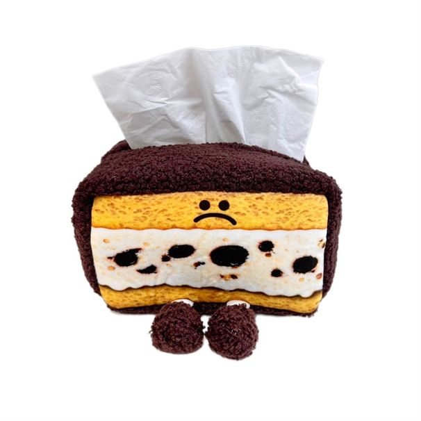 Peluche fraise dessin animé mignonne mangue chocolat kiwi boîte à sandwich pain mouchoir_voghion.com