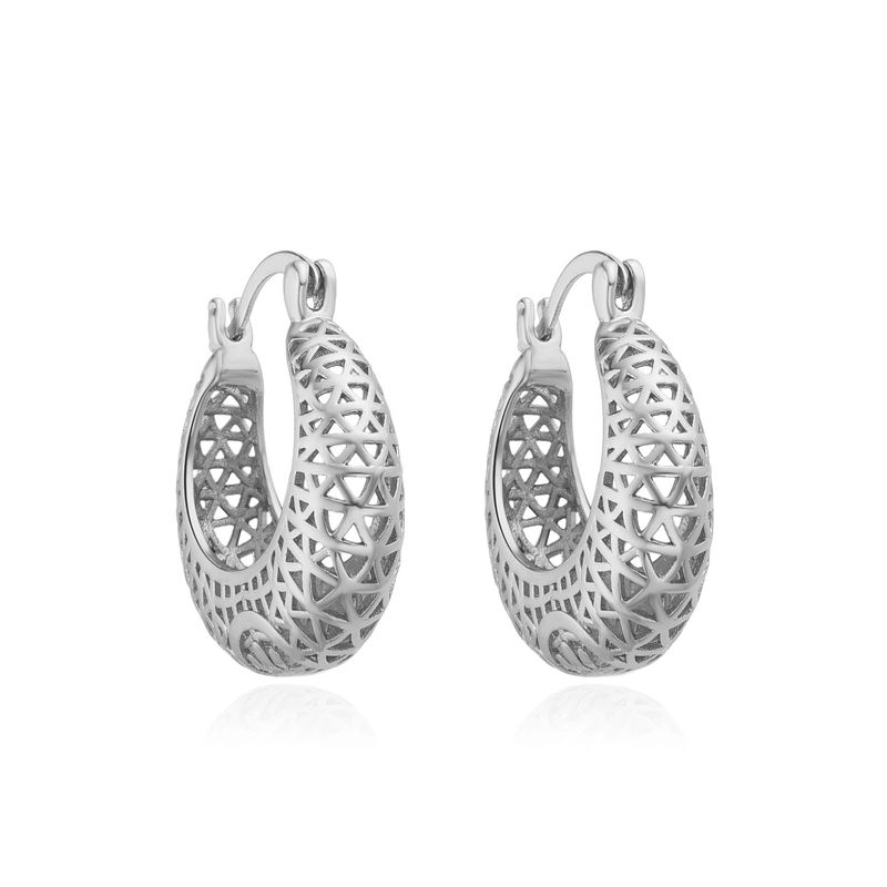 Damen-Schmuckset, modisch, verkupfert, echtes Gold, neue Mode, Gold, leichter Luxusstil, High-End-Ohrringe in Hohlform_voghion.com