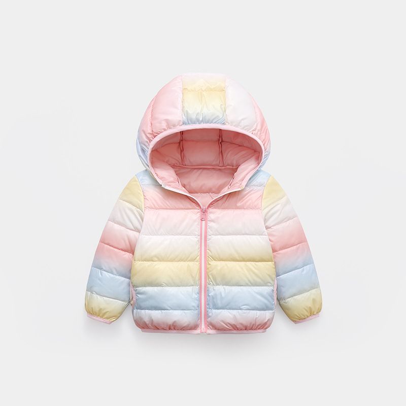 Kinderkleidung Daunenjacken kleine und mittlere Kinder Regenbogen warme Daunenjacken_voghion.com