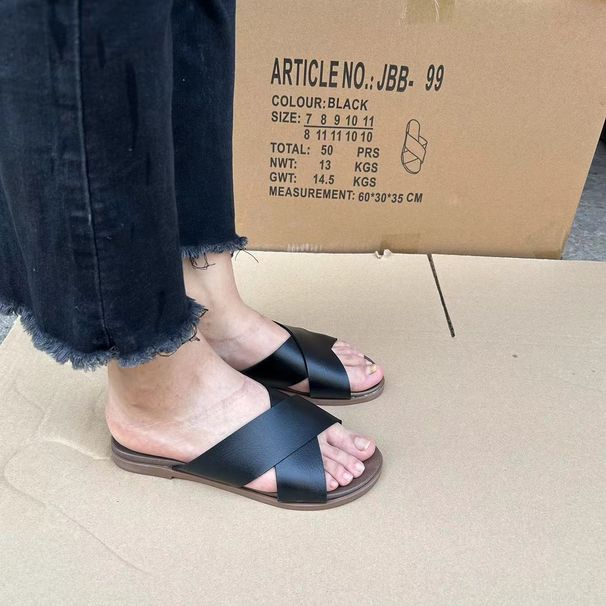 Ženske cipele s jednim križnim potplatom, udobne i moderne nove ženske cipele s gumenim potplatom_voghion.com