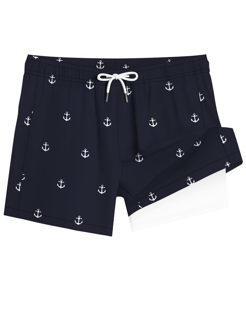 Pantalon de plage à cinq points pour homme, imprimé numérique, short double couche en soie de lait, séchage rapide, respirant, pour le surf_voghion.com