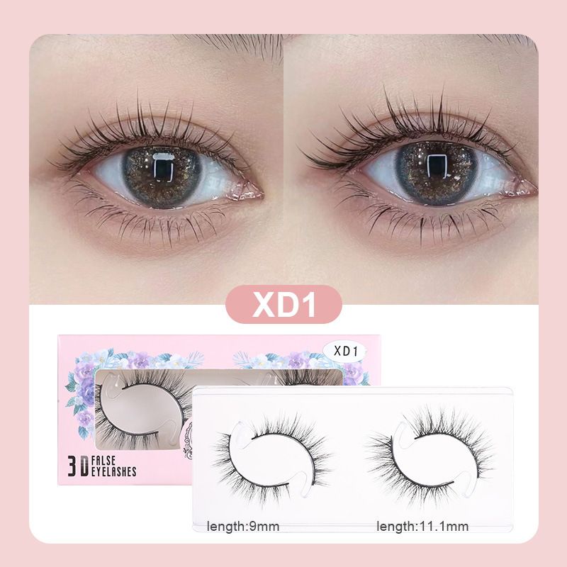 Dragonranee Künstliche Wimpern für Damen – Natürlicher und realistischer kurzer Stil, Meerjungfrauenschwanz-Design, Stiel aus weichem Baumwollfaden, 2 Paar Set_voghion.com