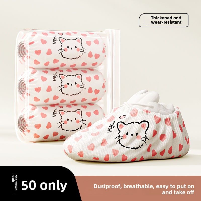 Disposable Printed Cartoon Shoe Non-Woven Thickened Household Non-Slip Indoor Computer Room Student Children Extra Thick_voghion.com