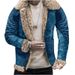 Winter New Arrival Men's Faux Fur-Lined Jacket Thickened Faux Shearling Print Jacket_voghion.com