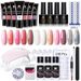 15ml Nail Extension Gel Set - With Nail Forms & Double-Head Brush | UV-Cured Crystal Extension Gel Kit_voghion.com