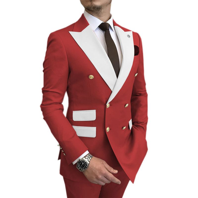 Man's clothing Men's Suit Two-piece stylish slim-fit business best man wedding casual suit_voghion.com