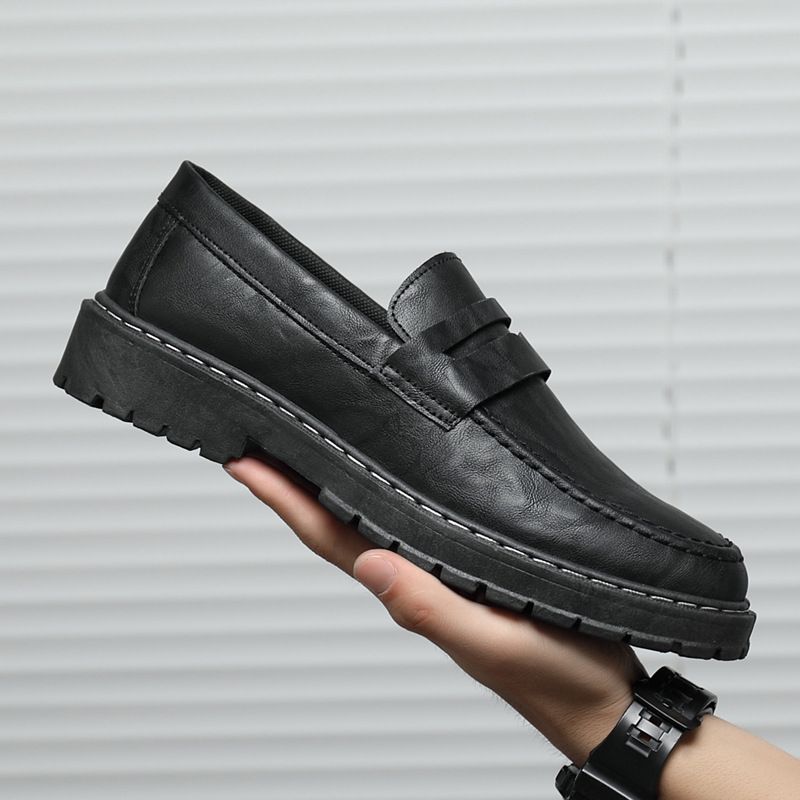 Zapatos de cuero de estilo británico para hombre, mocasines sin cordones para hombre, trabajo de ocio juvenil, entrega transfronteriza, verano_voghion.com