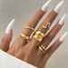 Irregular Alloy Ring Set – 5-Piece Special Shaped Jewelry For Women Fashion Trends Hot-selling Simple Metal_voghion.com