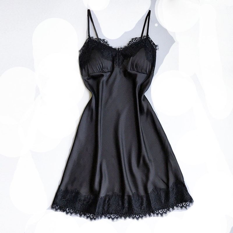 Women's Sleepwears Sexy Lingerie Home Lingerie Women's Temptation Sexy V Neck Lace Suspender Nightdress With Multiple Colors Available_voghion.com