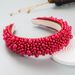 Hairband Baroque Sponge Pearl Hair Ornament Women's Handmade Nail Bead Multi Color European and American Wide Edge Headband_voghion.com