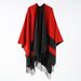 2023 New Autumn/Winter Cashmere Split Scarf Cape for Warm Fringe Women's Outwear Double sided Shawl_voghion.com
