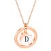 personality simple fashion geometric round 26 initials hollow smooth love rose gold necklace_voghion.com
