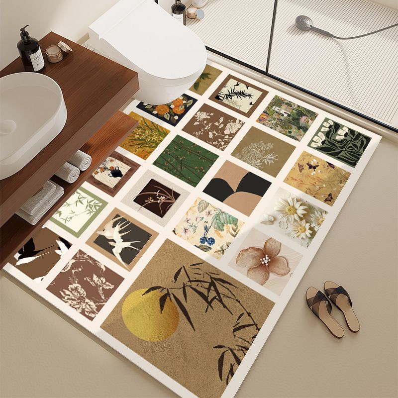 Bathroom Absorbent Mats High Grade Large Size Antique Style Wash Basin Large Area Full Non Slip Mats Multi Material_voghion.com