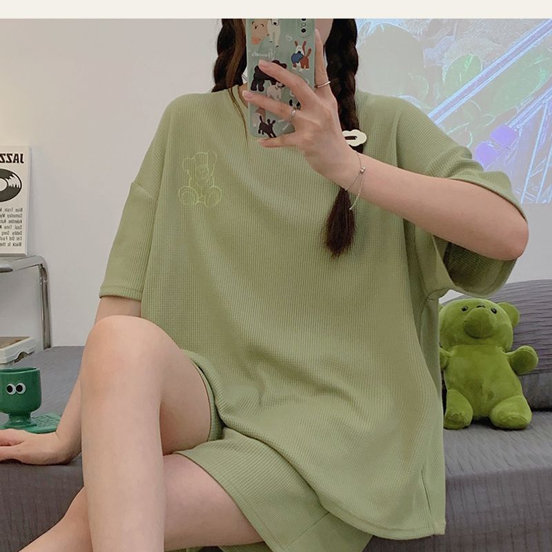 Der 2023 Sommer-Pyjama-Mädchen-Anzug im neuen Stil, koreanische Ausgabe, schöner, süßer, bequemer Kurzarm-Shorts, Heimkleidung, Sommeranzug_voghion.com