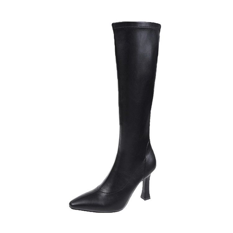 Women's Knee Long Boots Pointed High-heeled Knight Boots Elegant Thin-heeled Slim High-heeled Fashion Boots_voghion.com
