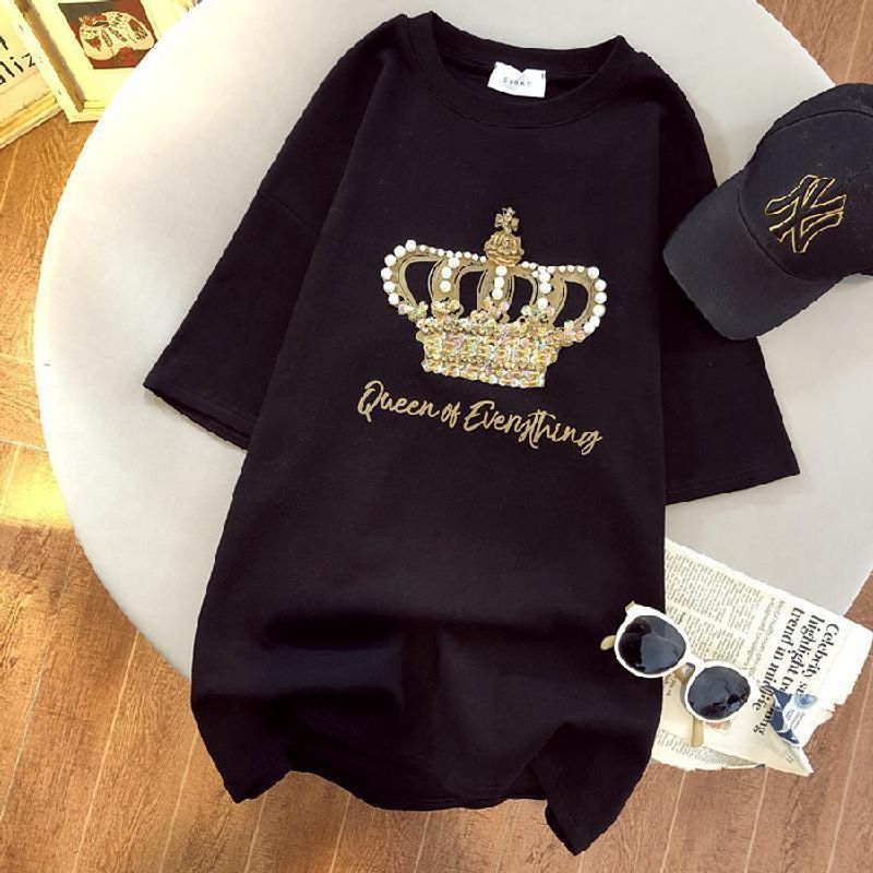 Dames T-shirt met korte mouwen en print voor dames_voghion.com