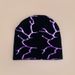 New Dark Style Cool Trendy Lightning Color Block Knitted Unisex Warm Hip Hop Personality Rap Pullover Hat_voghion.com