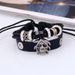 Vintage retro klinknagel punk cool hiphop accessoire armband handgemaakte koeienhuid schedel skelet Viking manchet gevlochten armbanden_voghion.com