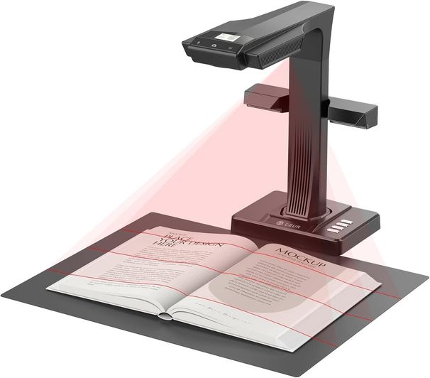 Scanner professionale per libri ET16-P con luce di riempimento a LED, scanner per documenti da 16 megapixel, compatibile con MacOS e Windows, riconoscimento ottico dei caratteri (OCR) per oltre 180 lingue._voghion.com