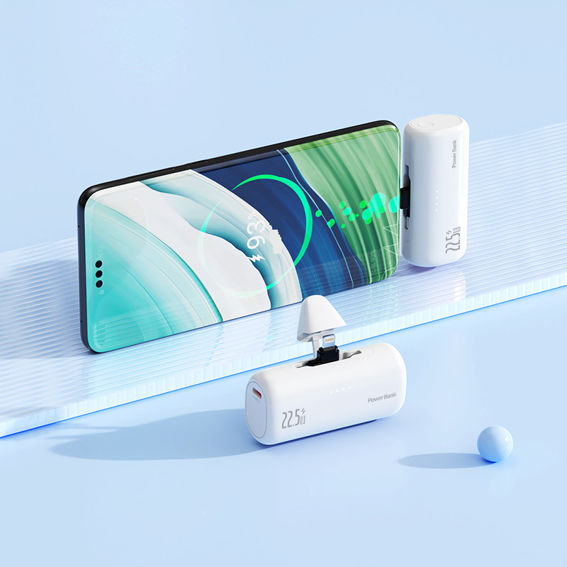 Power Bank New KC Capsule Power Bank 22.5W Super Fast Charging Rotating Plug Gift Printed LOGO Mobile Power Bank_voghion.com