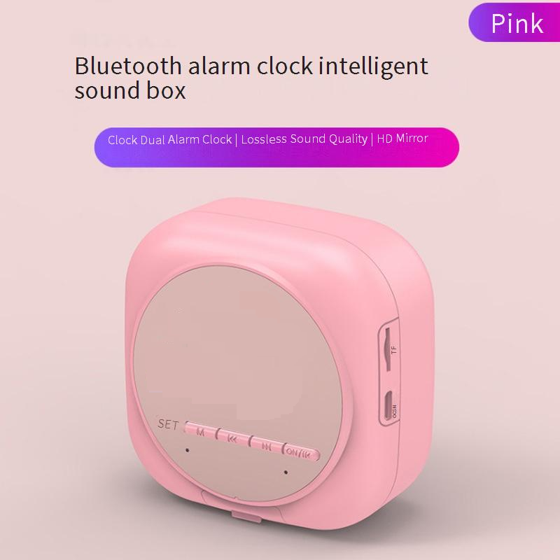 Portable Speakers Intelligent AI Wireless Bluetooth Speaker HD Mirror Clock Alarm Clock Card Desktop Mini Speaker Gift_voghion.com