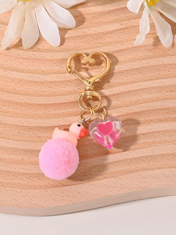 Little Duck Heart Daisy Keychain Cartoon Cute Backpack Handbag Phone Pendant_voghion.com