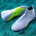 Scarpe da calcio alte da uomo con suola chiodata in gomma e superficie in erba artificiale_voghion.com