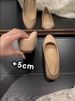 Sheepskin Version ~ Small Stature Increase 5Cm Shallow Commuting Single For Women Slip-On Versatile Matching With Skirts_voghion.com