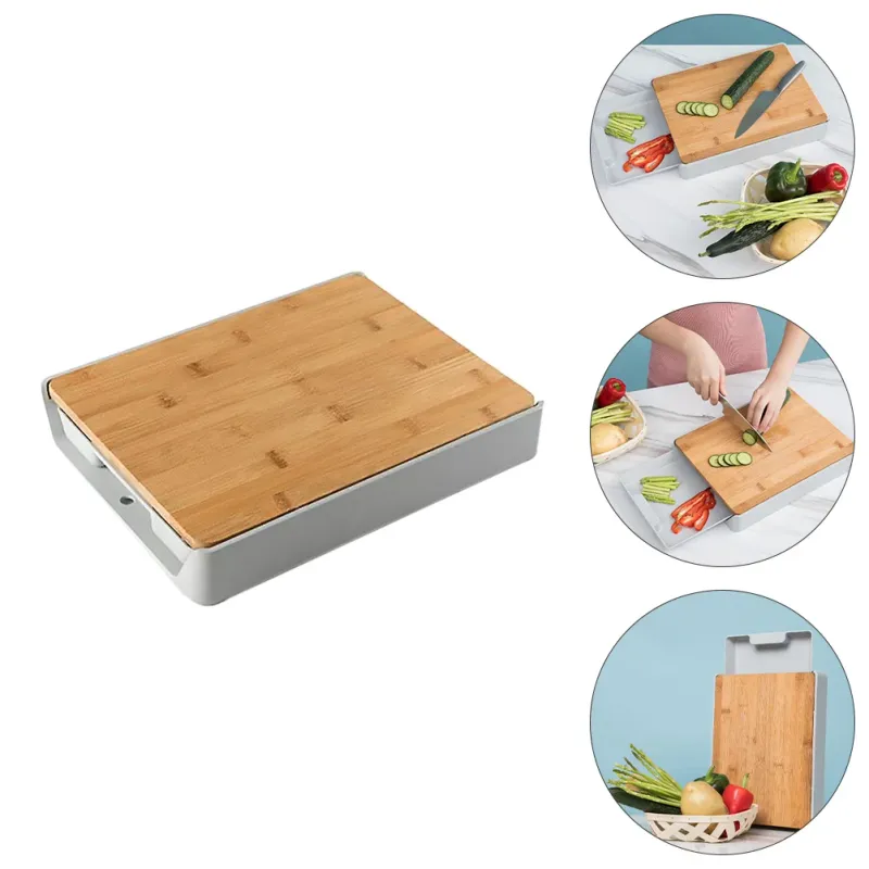 Schublade Schneidebrett Bambus Kunststoff Organizer Schubladen Multifunktions Holz Küche Werkzeug Schneidebretter_voghion.com