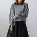 Women's Long Sleeve Thermal T-Shirt – Soft Rabbit Wool Blend For Layering (Grey, Round Neck, Textured Fabric, One Size Fits Most)_voghion.com