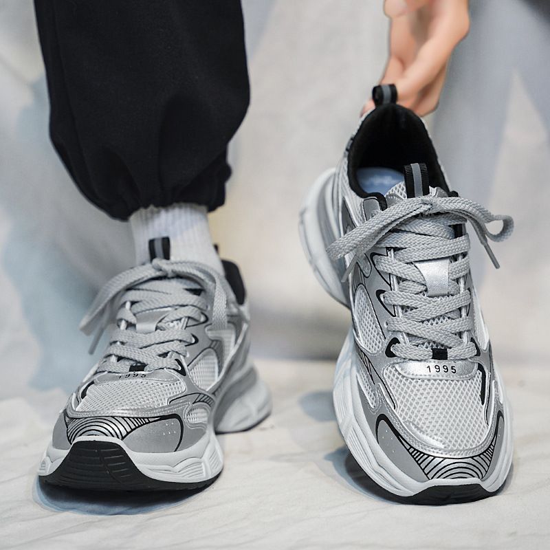 2025 Autumn New Breathable Mesh Dad Versatile Fashionable Wear-resistant Running Shoes Trendy Men's Sneakers_voghion.com