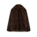 Women's Faux Fur Collar Coat - Soft Plush Winter Jacket With Pockets, Stylish & Warm Outerwear For Fall & Winter (Brown, Gray, White, Dyed Tip)_voghion.com