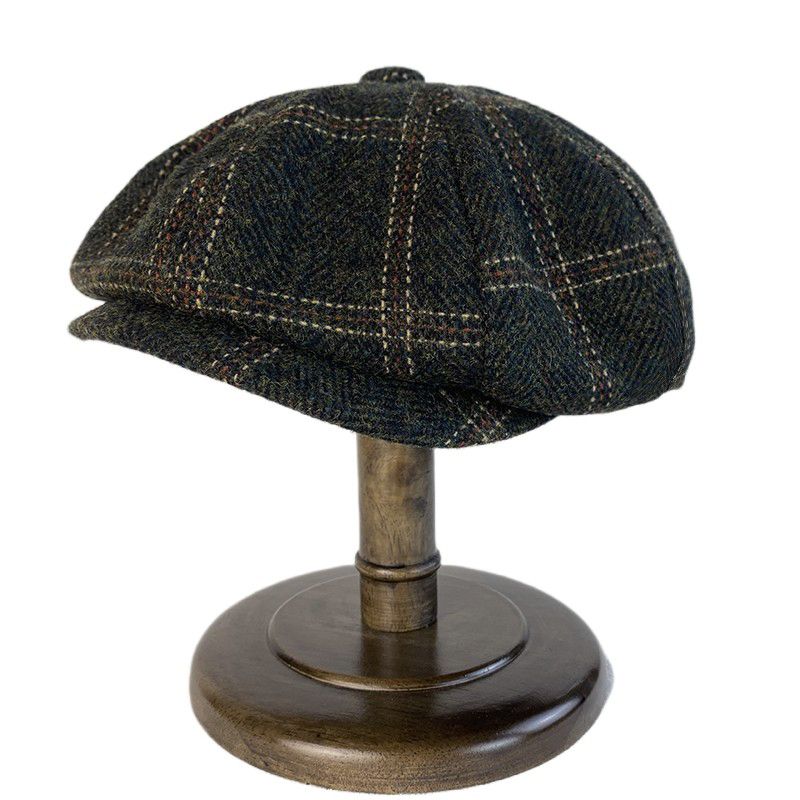 Recién llegados, nuevas gorras de vendedor de periódicos a cuadros de lana, moda de otoño e invierno, boinas de pintor británico para mujeres, sombreros casuales de lana para hombres_voghion.com