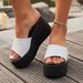 Thick-soled Round One-line Outside To Wear New Summer Wedge Plus Size Women's Fashion Sandals_voghion.com