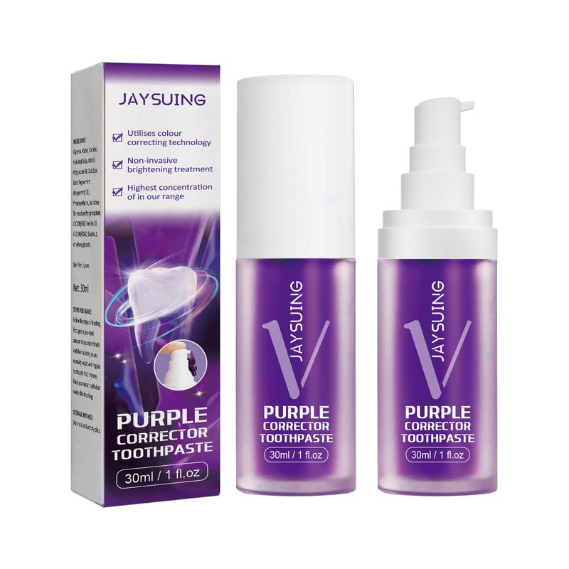 Lilla Brightening Jaysuing White Tannkrem Brightening White Teeth Rengjøring av flekker og flekker, lukt, frisk pust ,_voghion.com