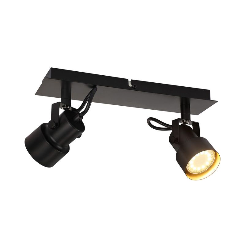 Deckenstrahler 2 Flammig Deckenspot Schwarz - Vintage Schwenkbar Deckenleuchte GU10 350° Strahler Deckenlampe Für Wohnzimmer Schlafzimmer Küche Flur_voghion.com