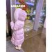 Girls' Long Knee Length Cold Proof Down Jacket With Hood And Fur Collar For Middle And Large Children, Thickened And Warm_voghion.com