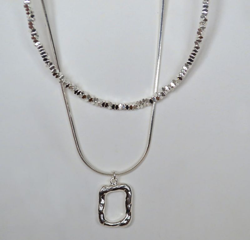 Small Niche Design, Personality, Trendy, Cool, Broken Silver, Double Layered, Irregular, Artistic Box, Simple_voghion.com