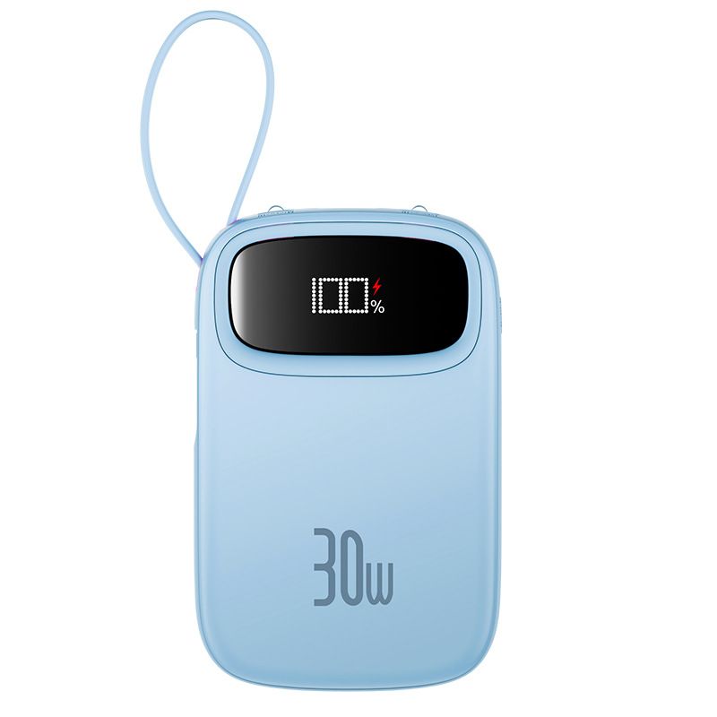 Batterie externe portable 20 000 mAh avec câbles intégrés, charge rapide, grande capacité et design compact pour iPhone, Android, etc._voghion.com