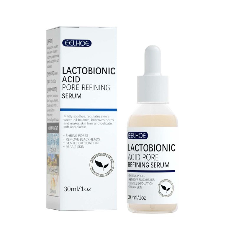 Ser cu acid lactobionic pentru micșorarea porilor, acid hialuronic, hidratant, hrănește, netezește porii, repararea esenței, seruri instant pentru perfecțiune_voghion.com