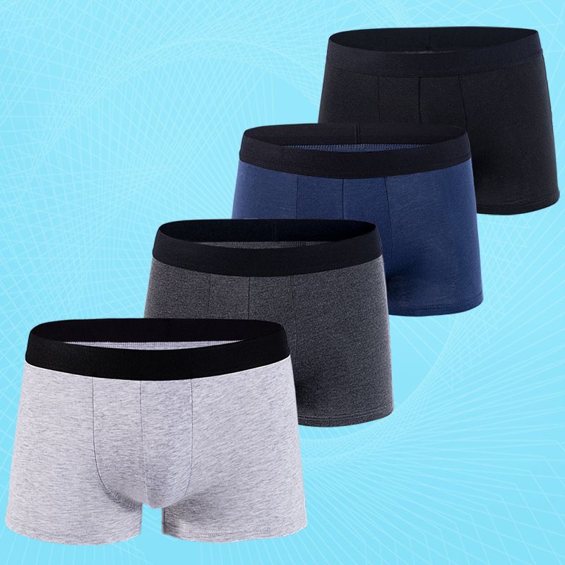Intimo maschile, pantaloncini in puro cotone, boxer, intimo largo per uomo di mezza età, vita larga_voghion.com