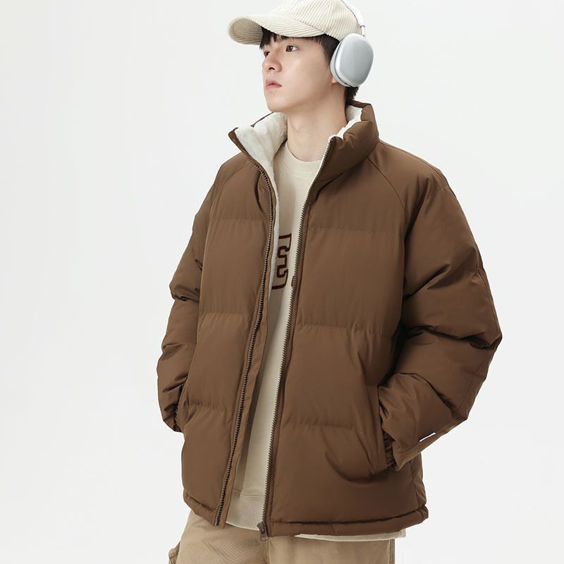 plush Thick For Men's Winter Down Bread Cotton Padded Jacket_voghion.com