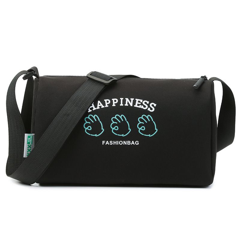 2024 New Casual Shoulder Women's Oxford Cloth Large Capacity Lightweight Pillow Black Minimalist Printed Crossbody Bag_voghion.com