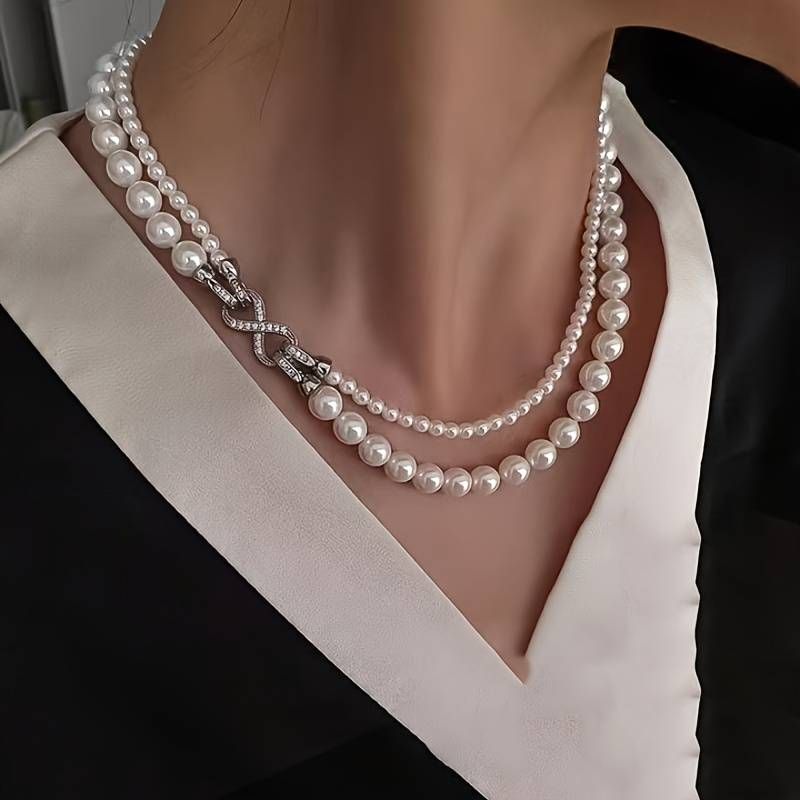 A High - End, Luxurious And Elegant Double - Layer Stackable And Detachable Beaded Necklace_voghion.com