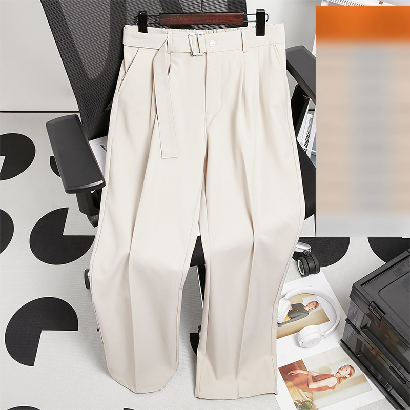 Herrenbekleidung Eisseide Freizeithose High Street Hübsche Trendy Schwarze Sommer Gerade Wischanzughose_voghion.com
