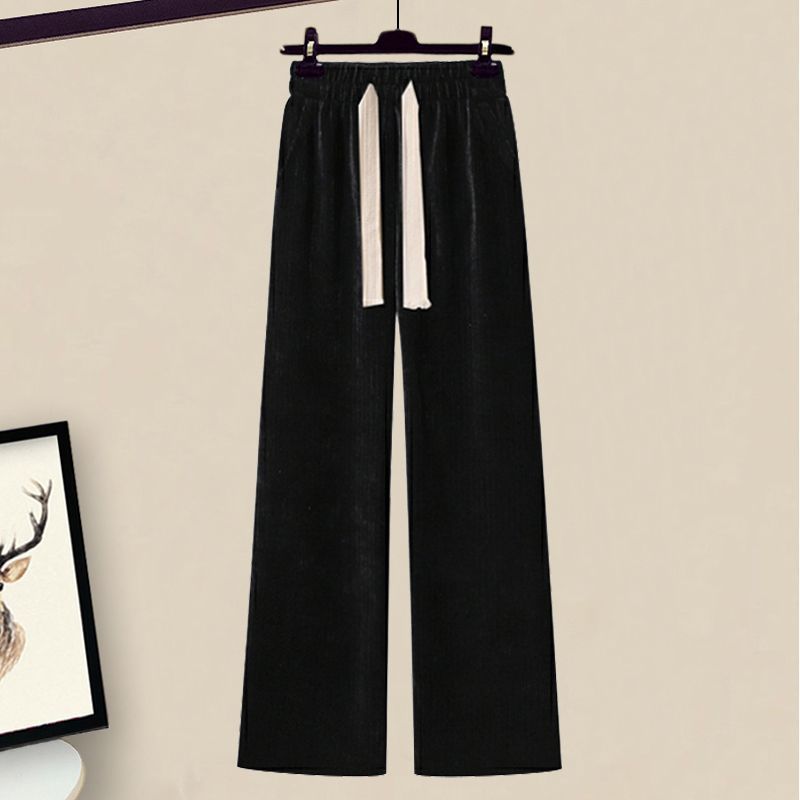 Women's Clothing New Slim Hooded Sweaters Casual Wide Leg Pants Fashionable Two Piece Suits_voghion.com